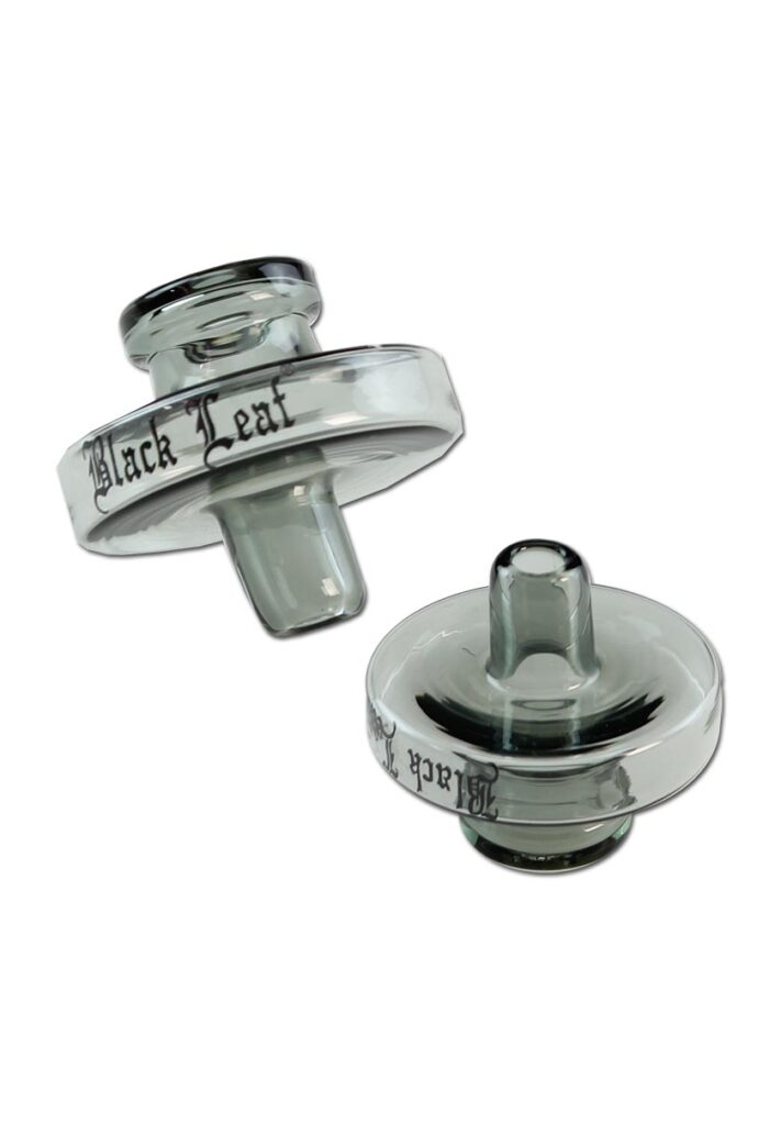 Black Leaf Carb Cap aus Glas grau