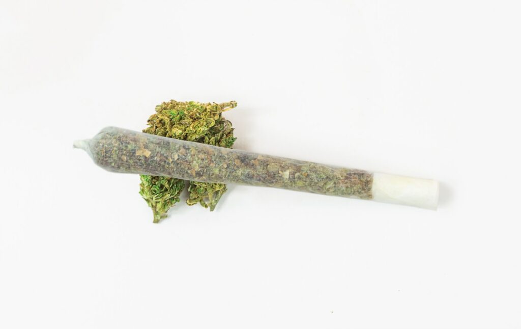 Marijuana joint isolated on white