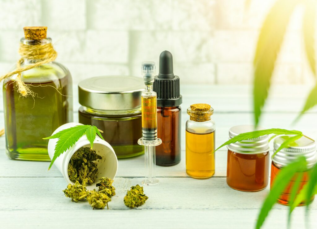 Plethora of cannabis oil products CBD Cannabis buds,Cream gel balm paste and oils