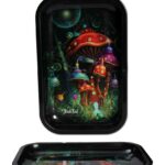 Black Leaf Rolling Tray Mushroom S