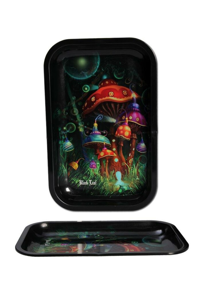 Black Leaf Rolling Tray Mushroom S